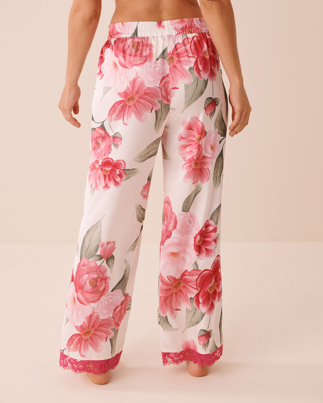 Pant Satin Lace - White