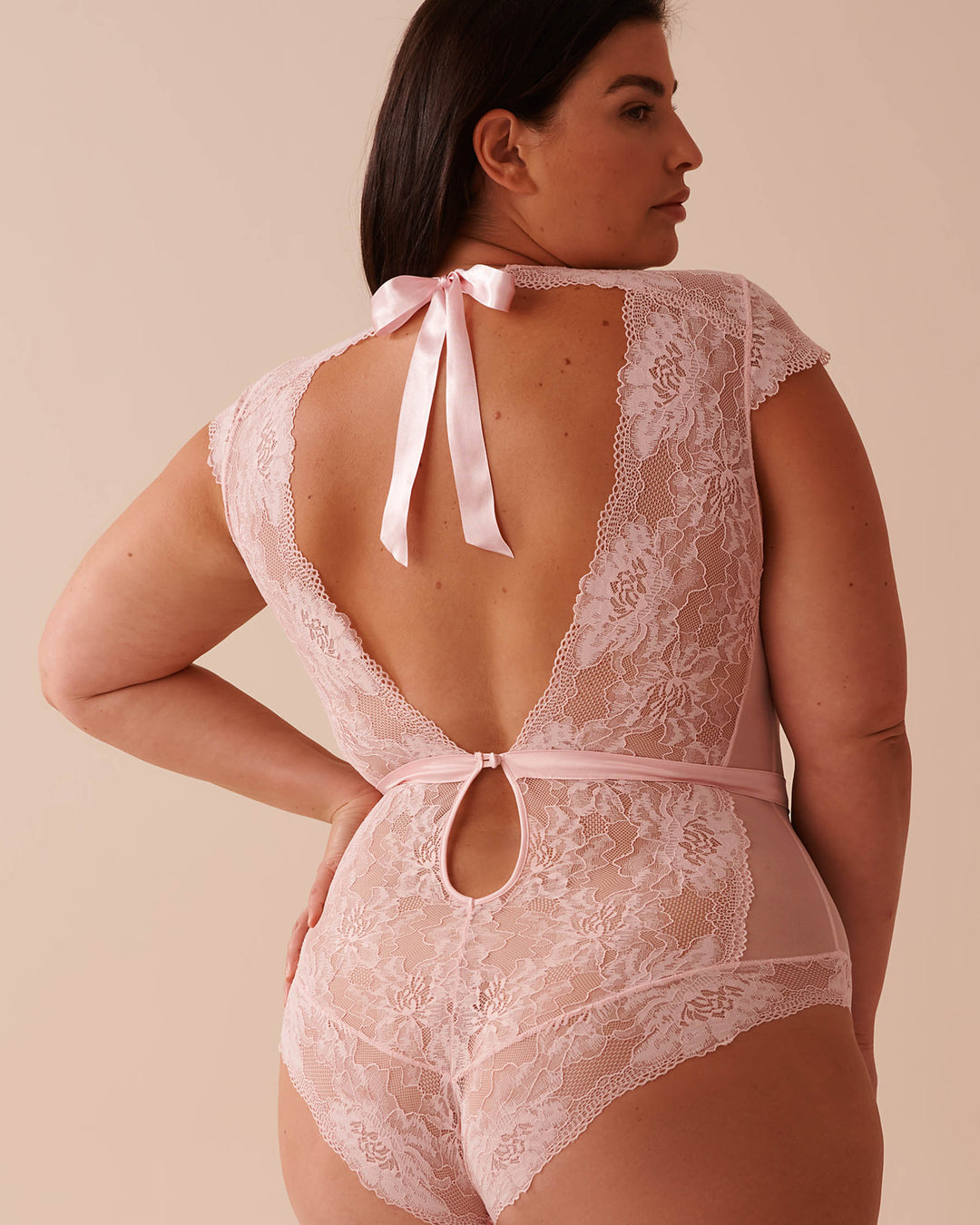 Floral Lace and Mesh Cap Sleeve Teddy - Blue Haze