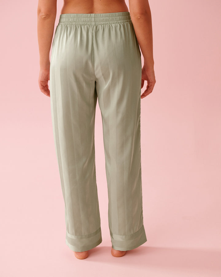 2pcs L/slv Pant Satin Jacquar - White