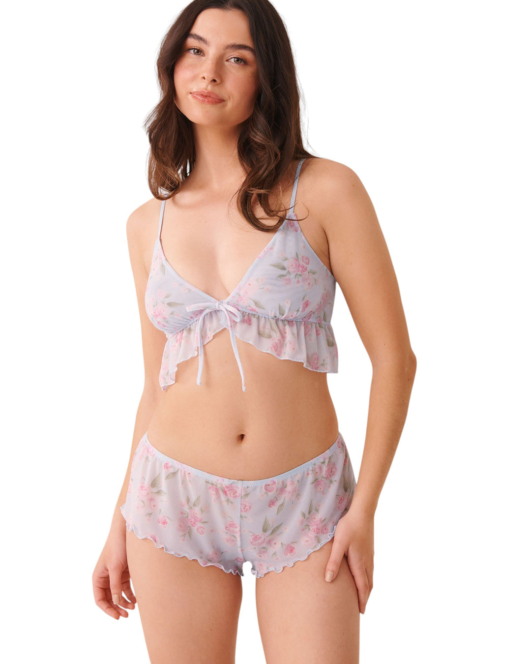 Mesh 2pcs Set Crop Short