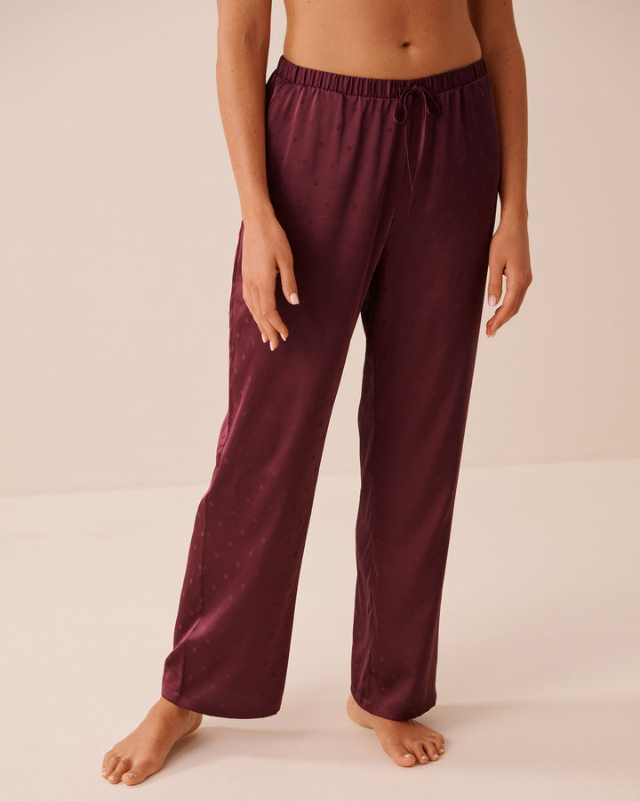 Satin Jacquard Polka Dot Short Sleeve Pajama Set