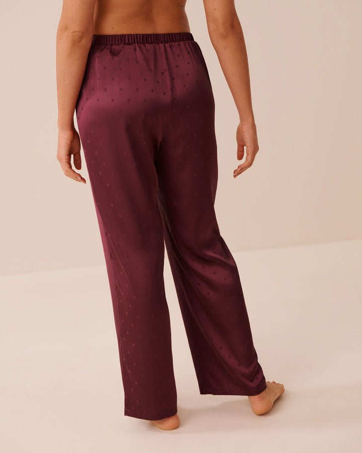 Satin Jacquard Polka Dot Short Sleeve Pajama Set
