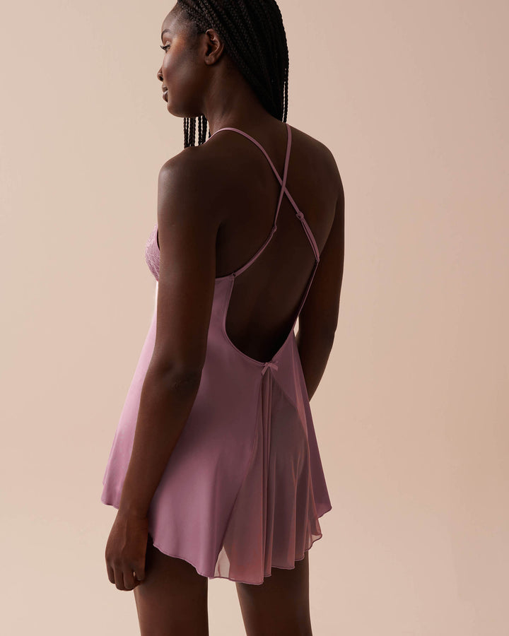 Satin and Lace Babydoll - Black Beauty