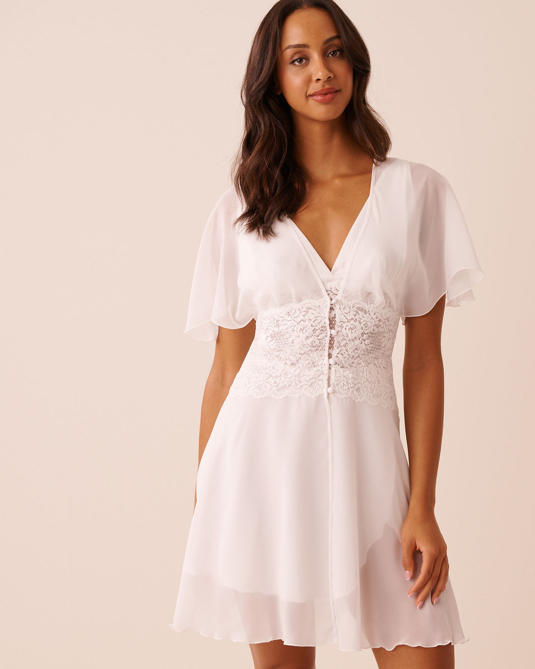 Kimono Chiffon Lace - White