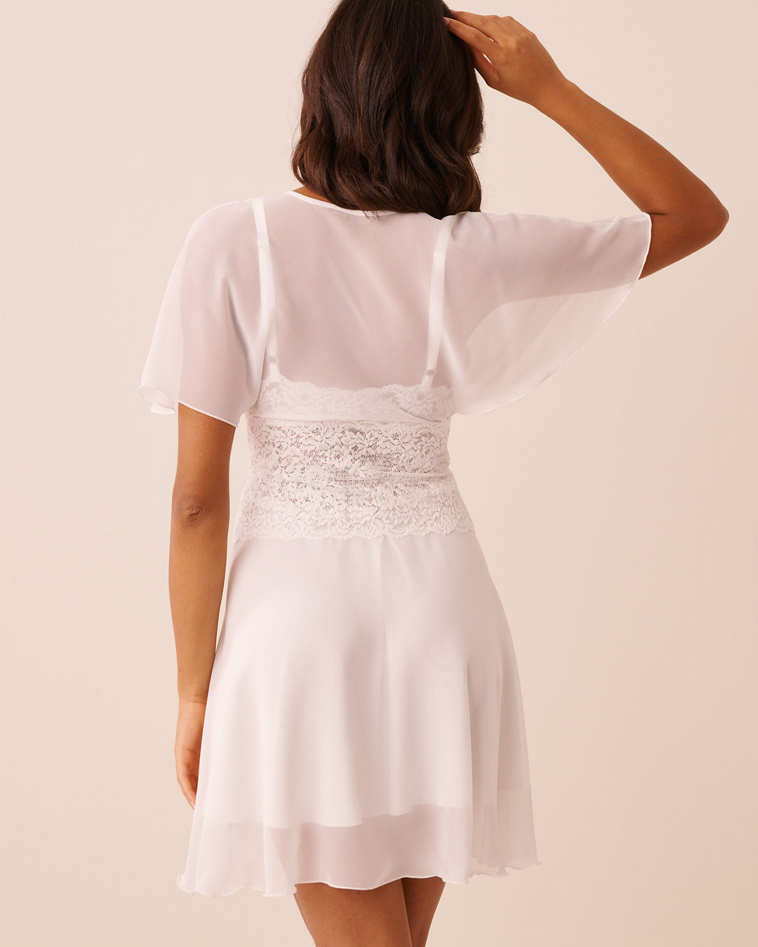 Kimono Chiffon Lace - White