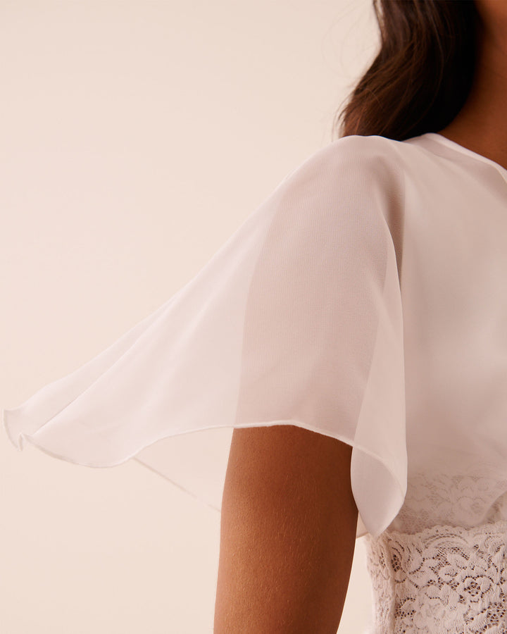 Kimono Chiffon Lace - White