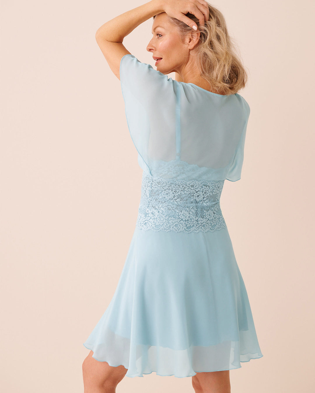 Kimono Chiffon Lace - Blue