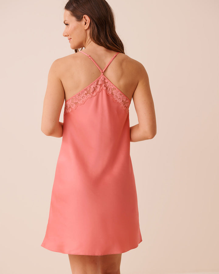 Chemise Satin Lace - Pink