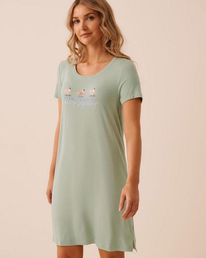 Slpshirt S/slv Timeless Beauty - Green