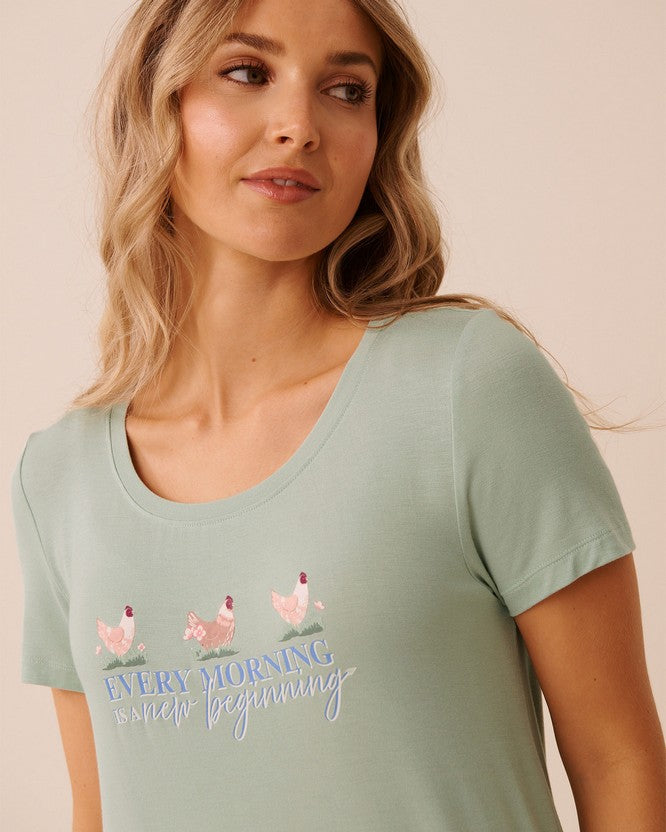 Slpshirt S/slv Timeless Beauty - Green