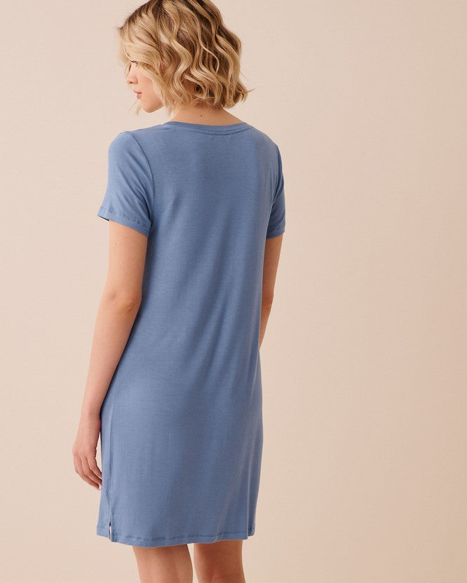 Slpshirt S/slv Timeless Beauty - Light Blue
