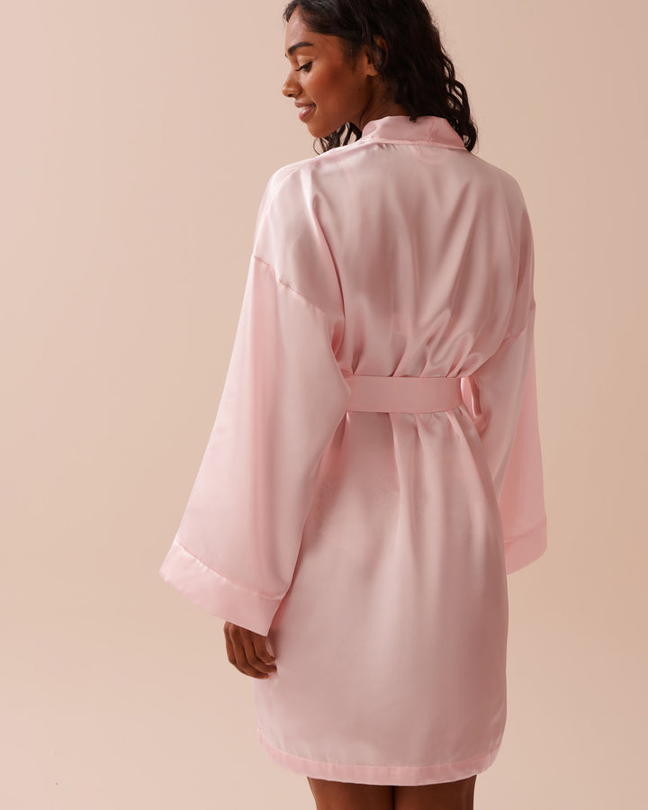Shiny Satin Kimono - Blue Haze