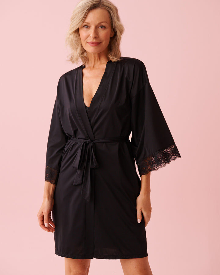 Kimono Micro Nylon Lace - Black