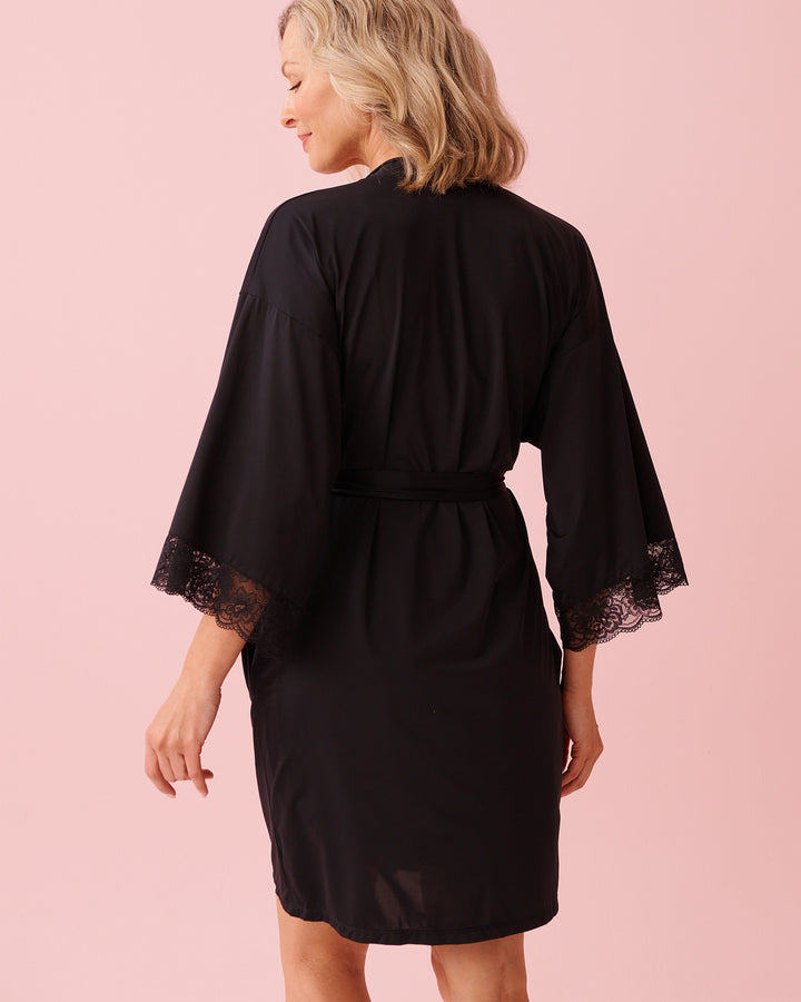 Kimono Micro Nylon Lace - Black