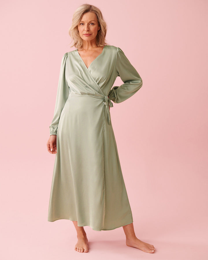 Kimono Dress Satin - Gray
