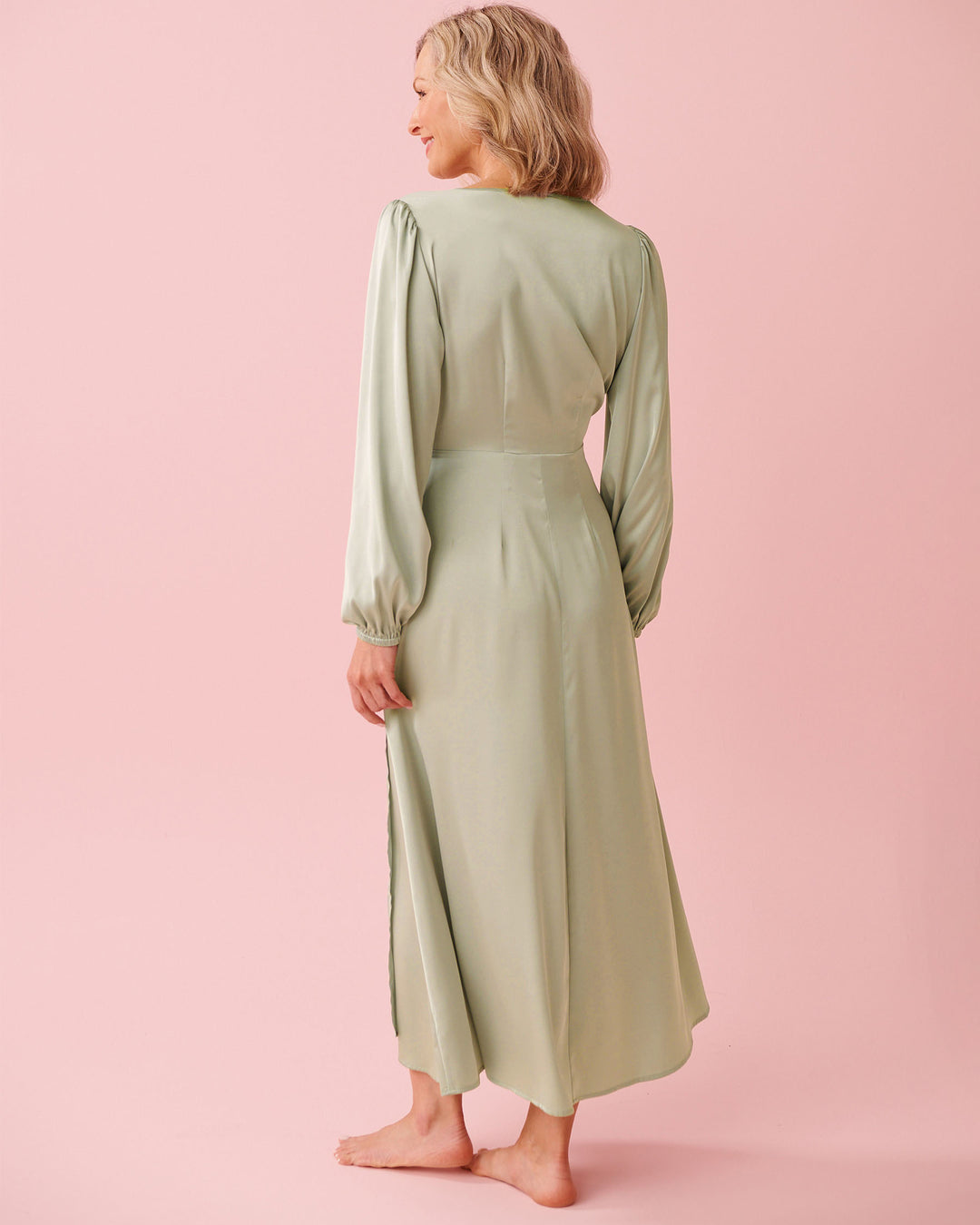 Kimono Dress Satin - Gray