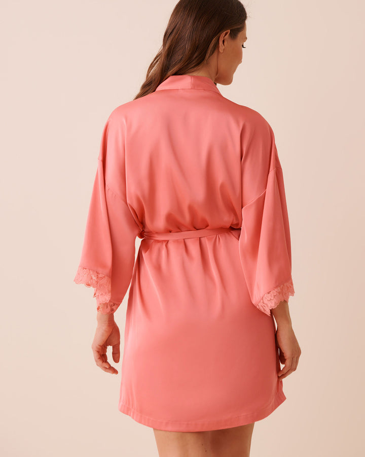 Kimono Satin Lace - Pink