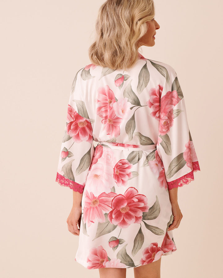 Kimono Satin Lace - White