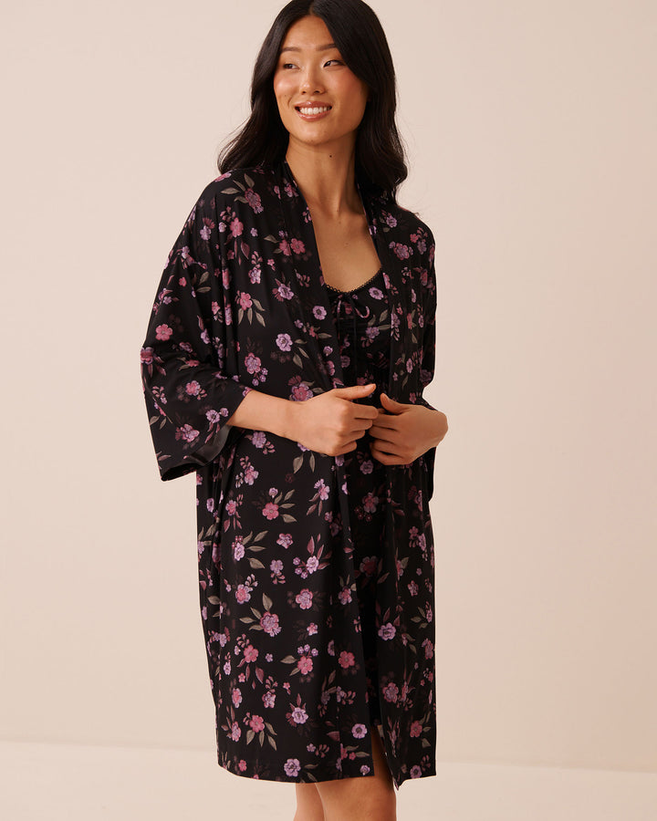 Floral Print Kimono