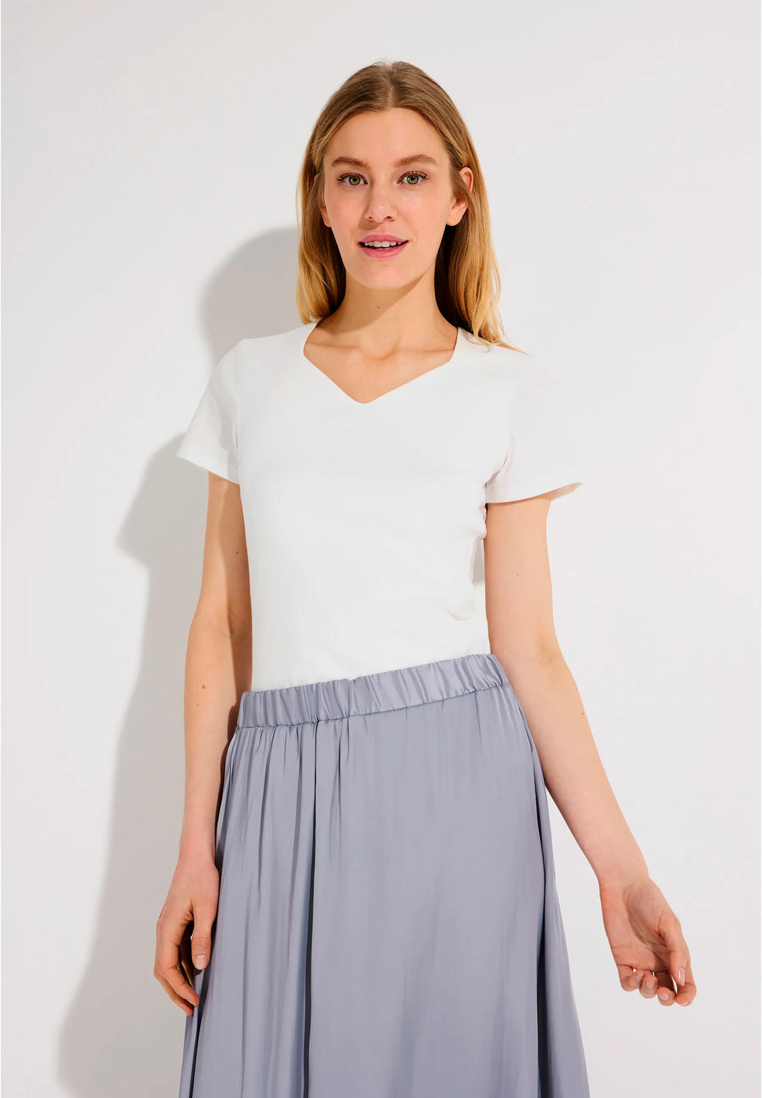 T-Shirt with Decorative Neckline