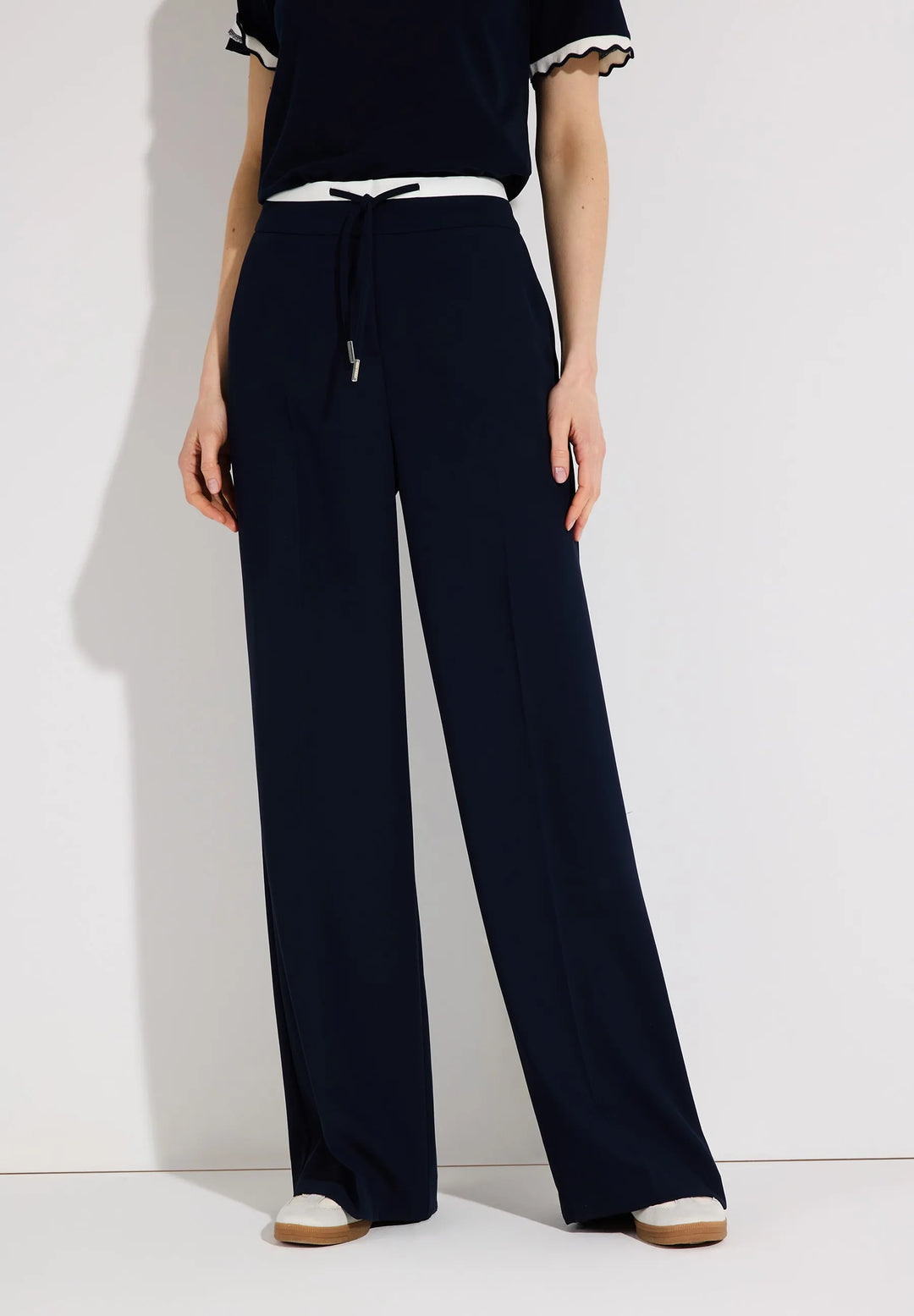 Wide-Leg Trousers with Drawstring