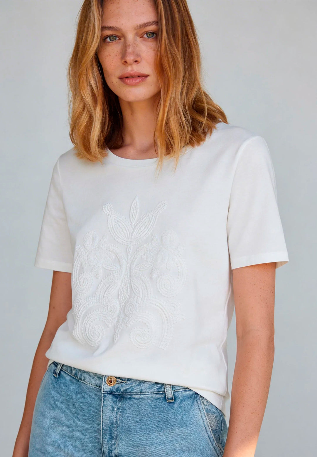 T-Shirt with Embroidery on The Front