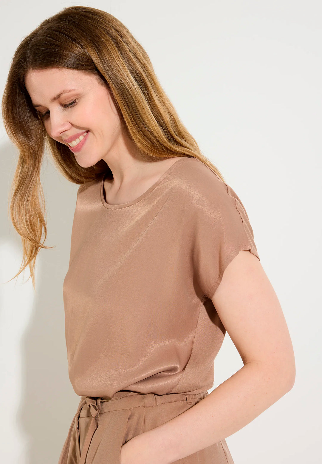 Shirt with Satin Front