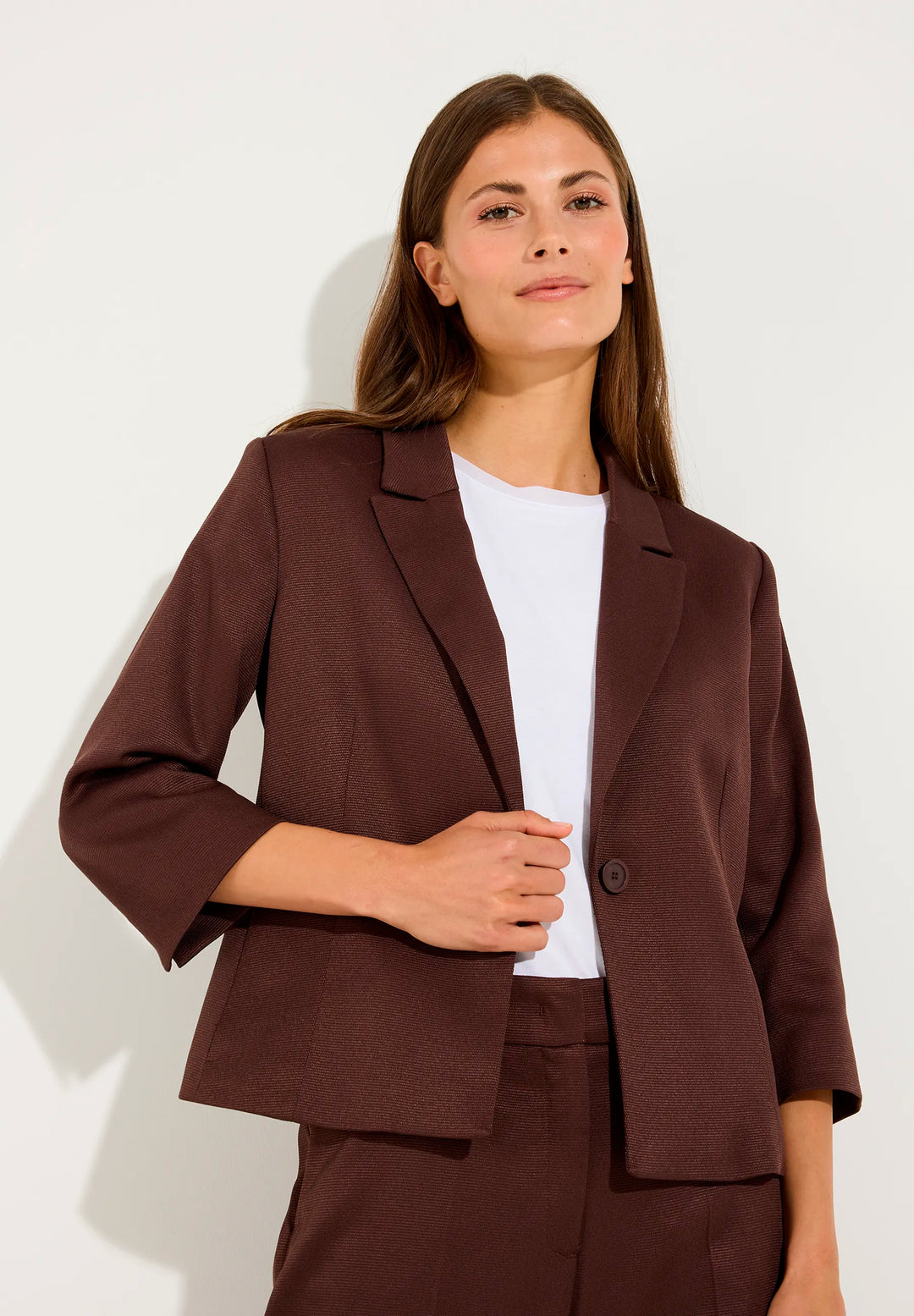 Blazer with Ribbed Texture