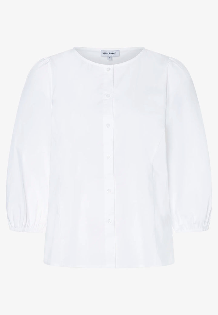 Fitted Blouse with Voluminous Sleeves