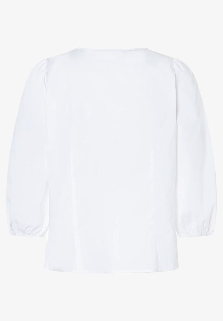 Fitted Blouse with Voluminous Sleeves