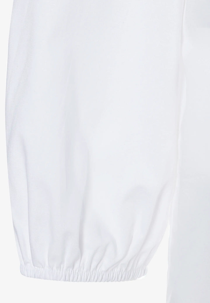 Fitted Blouse with Voluminous Sleeves