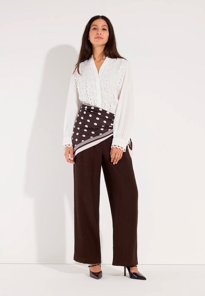 Crêpe Blouse with Lace Details