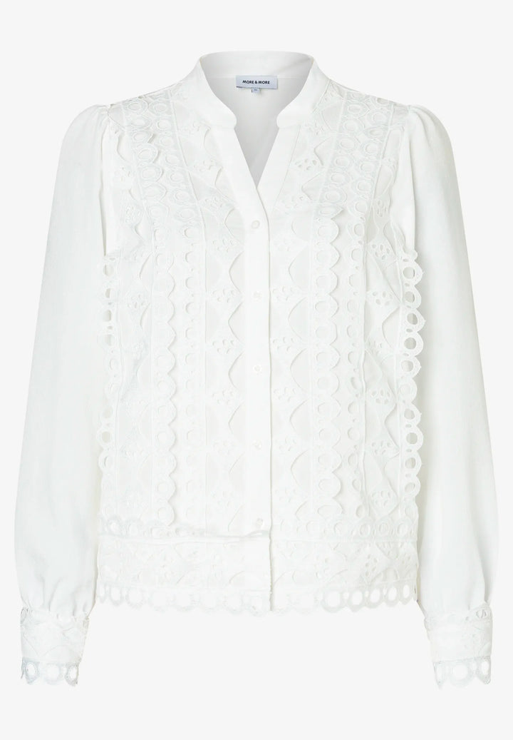 Crêpe Blouse with Lace Details