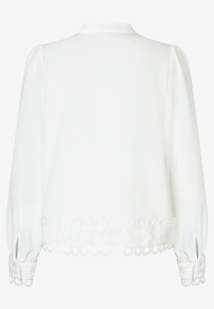 Crêpe Blouse with Lace Details
