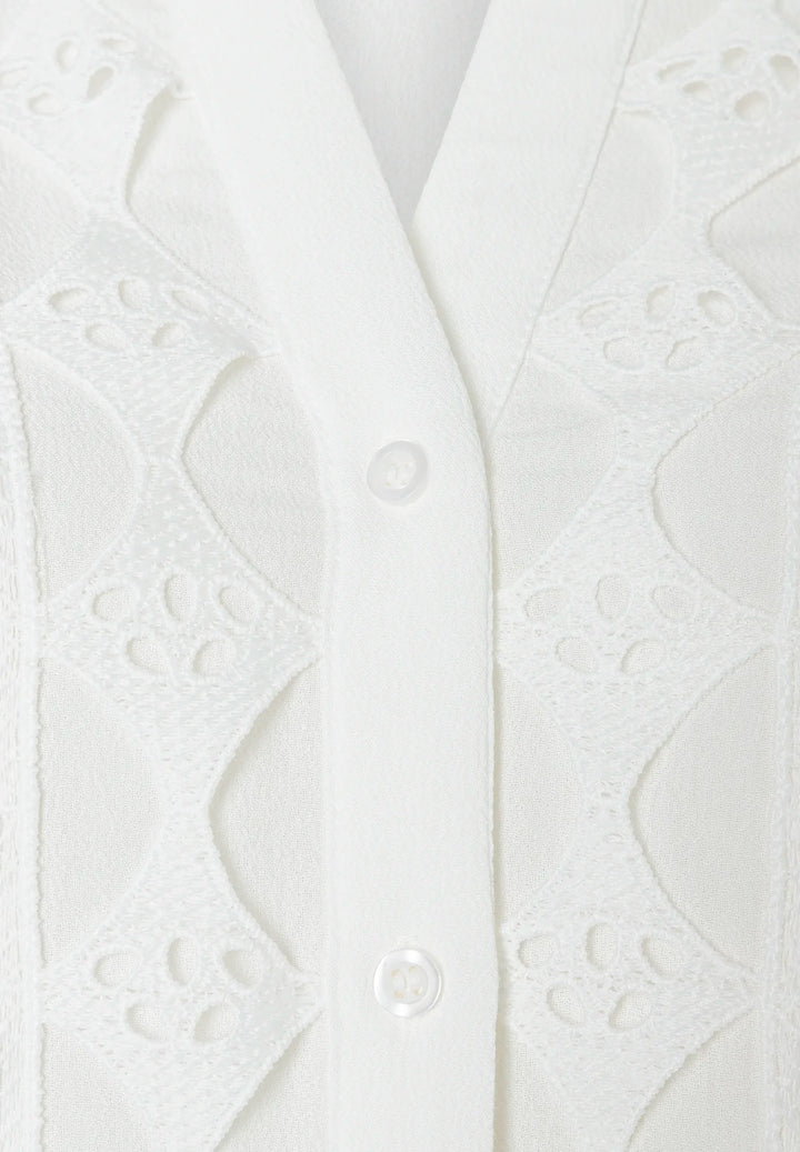 Crêpe Blouse with Lace Details