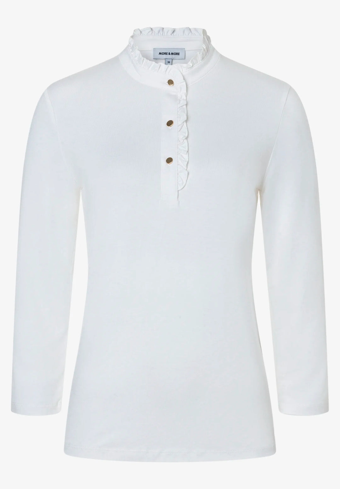 Shirt with Ruffles, 3/4 Sleeve