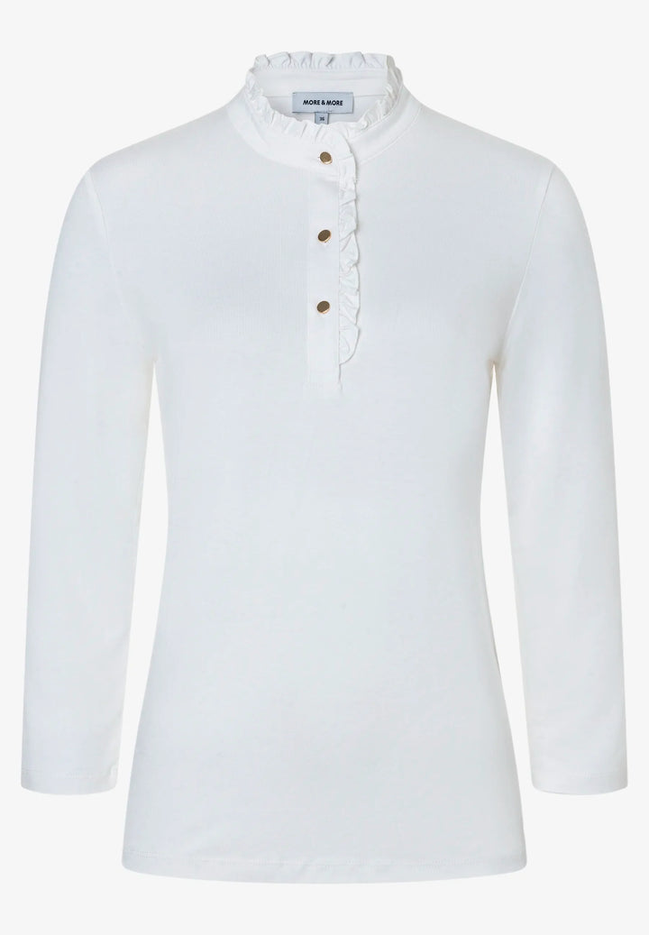 Shirt with Ruffles, 3/4 Sleeve