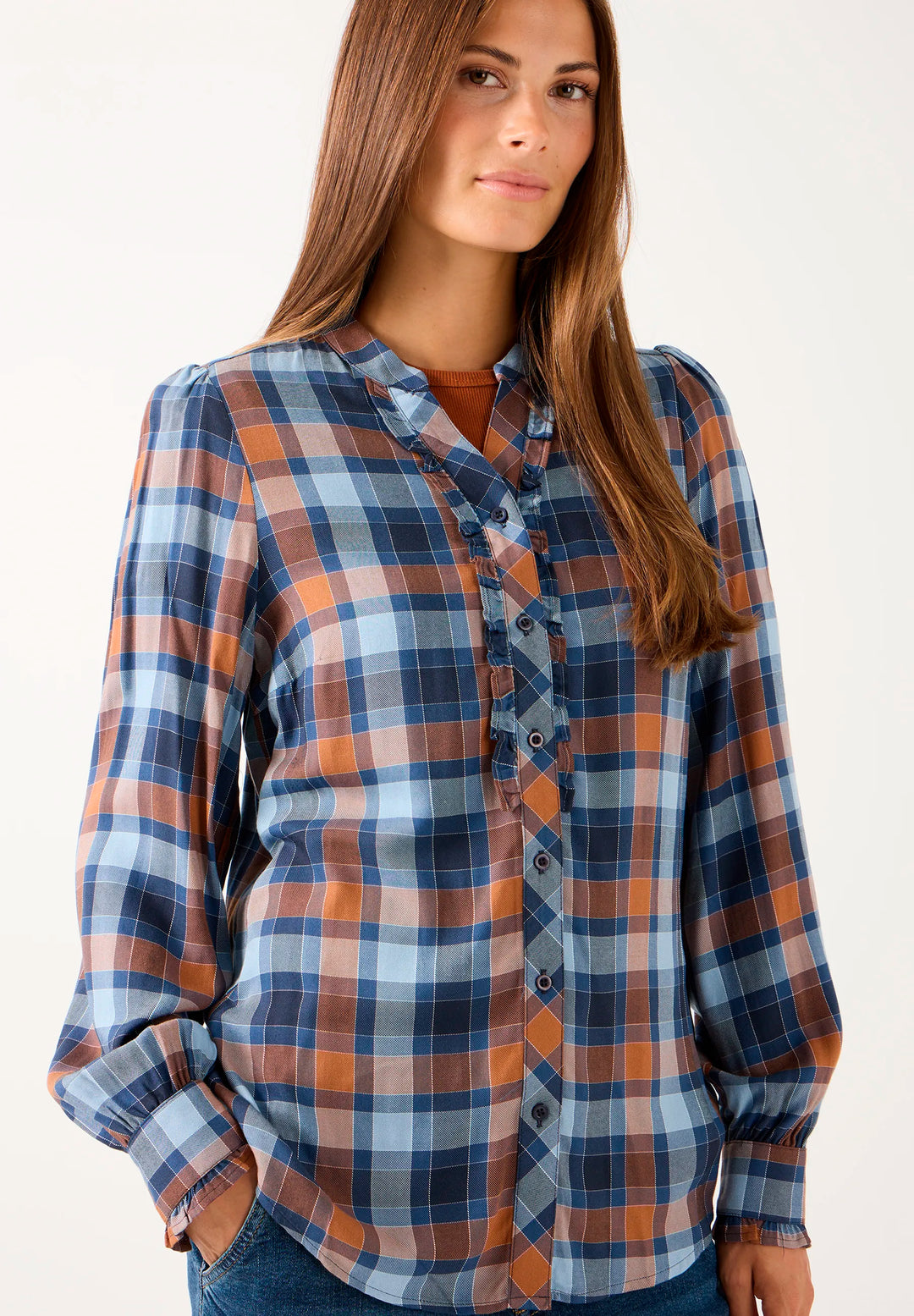 Feminine Check Blouse