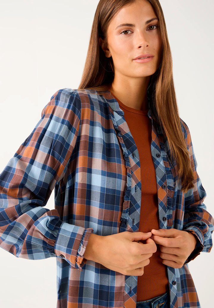 Feminine Check Blouse