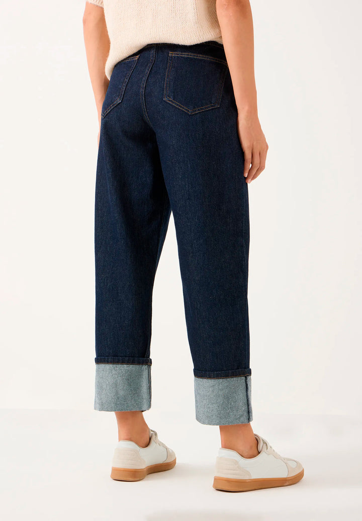 Rinse Wash Denim Jeans w Turn-Up