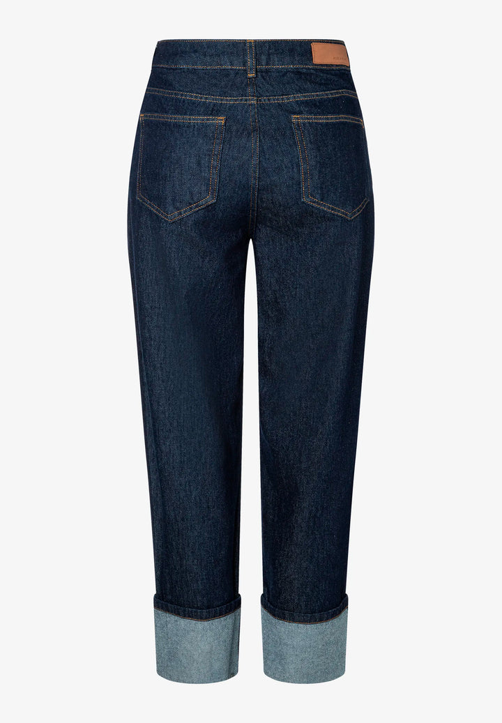 Rinse Wash Denim Jeans w Turn-Up