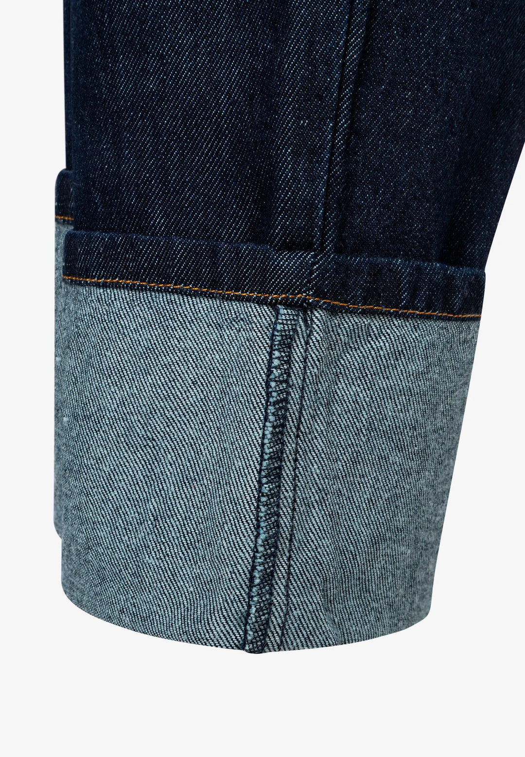 Rinse Wash Denim Jeans w Turn-Up