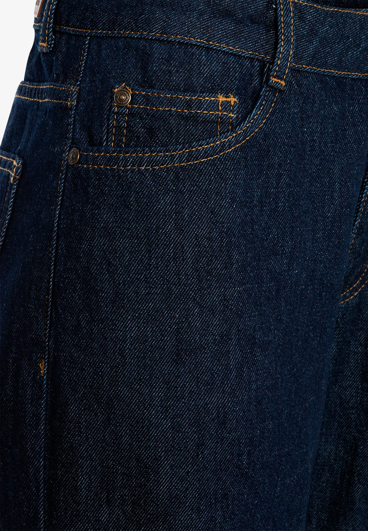 Rinse Wash Denim Jeans w Turn-Up