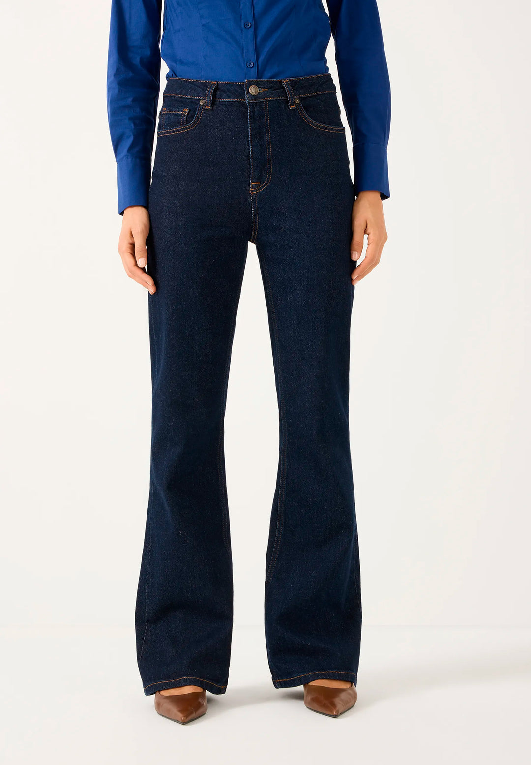 Blue Denim Flared Jeans