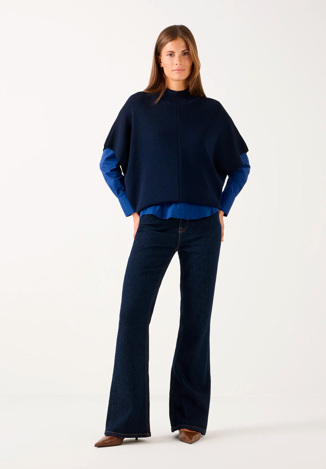 Blue Denim Flared Jeans