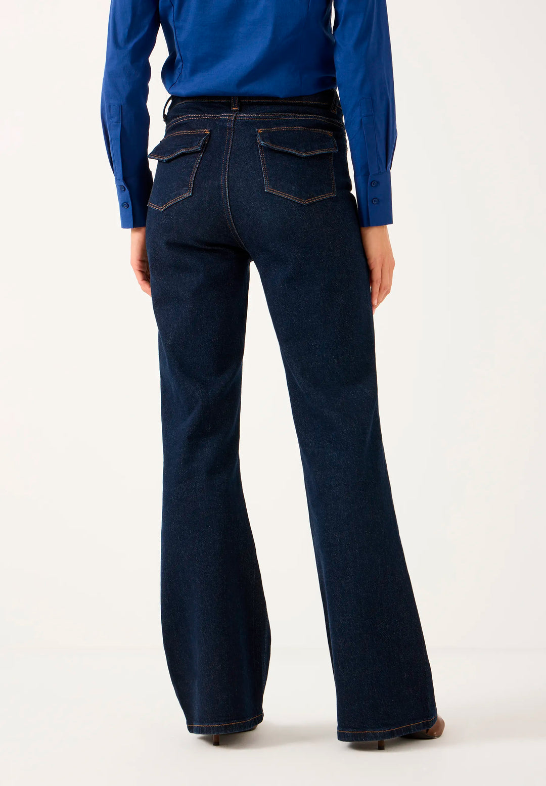Blue Denim Flared Jeans