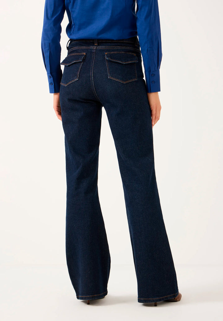 Blue Denim Flared Jeans