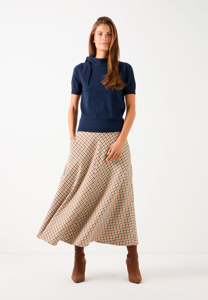 Flared Check Skirt