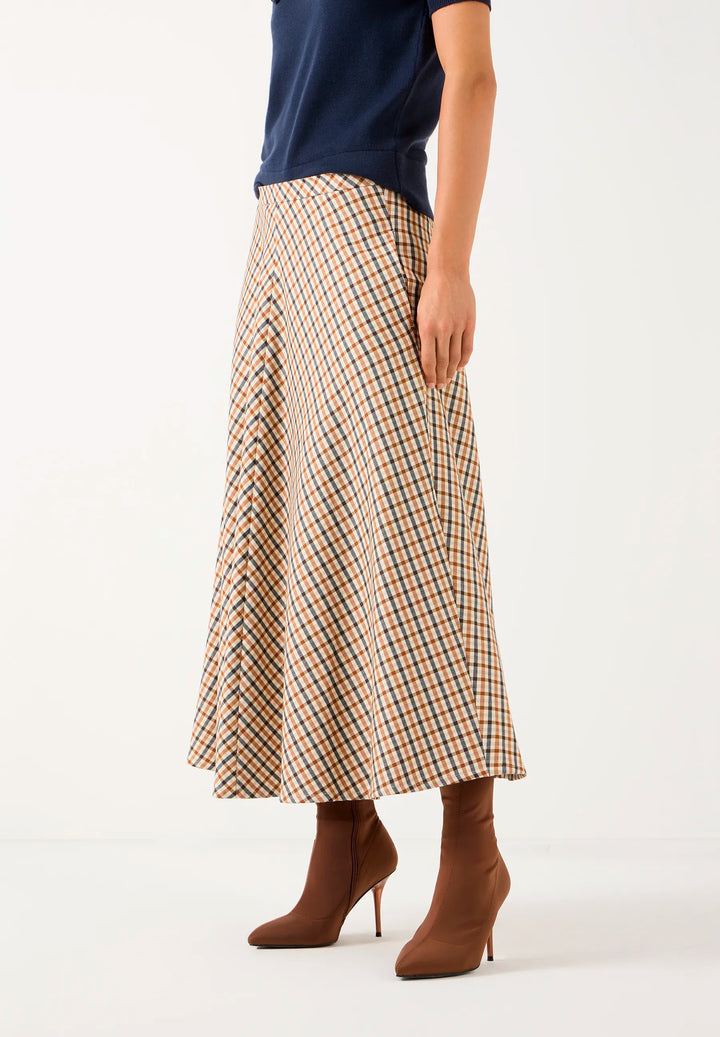 Flared Check Skirt
