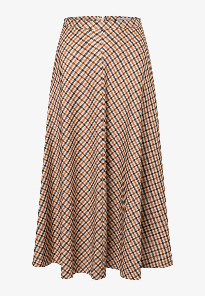 Flared Check Skirt